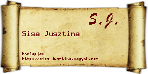 Sisa Jusztina névjegykártya